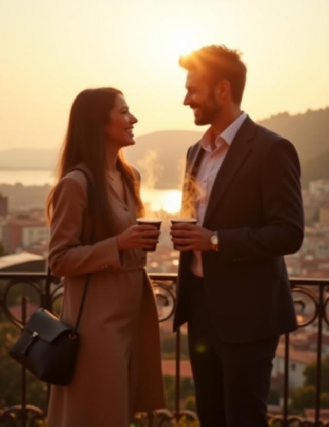 Coppia felice durante il tour