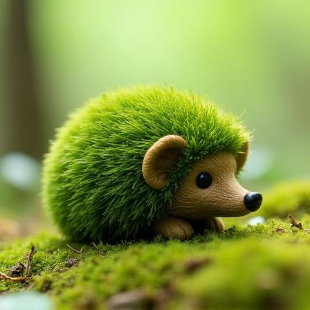 Hedgehog moss sculpture